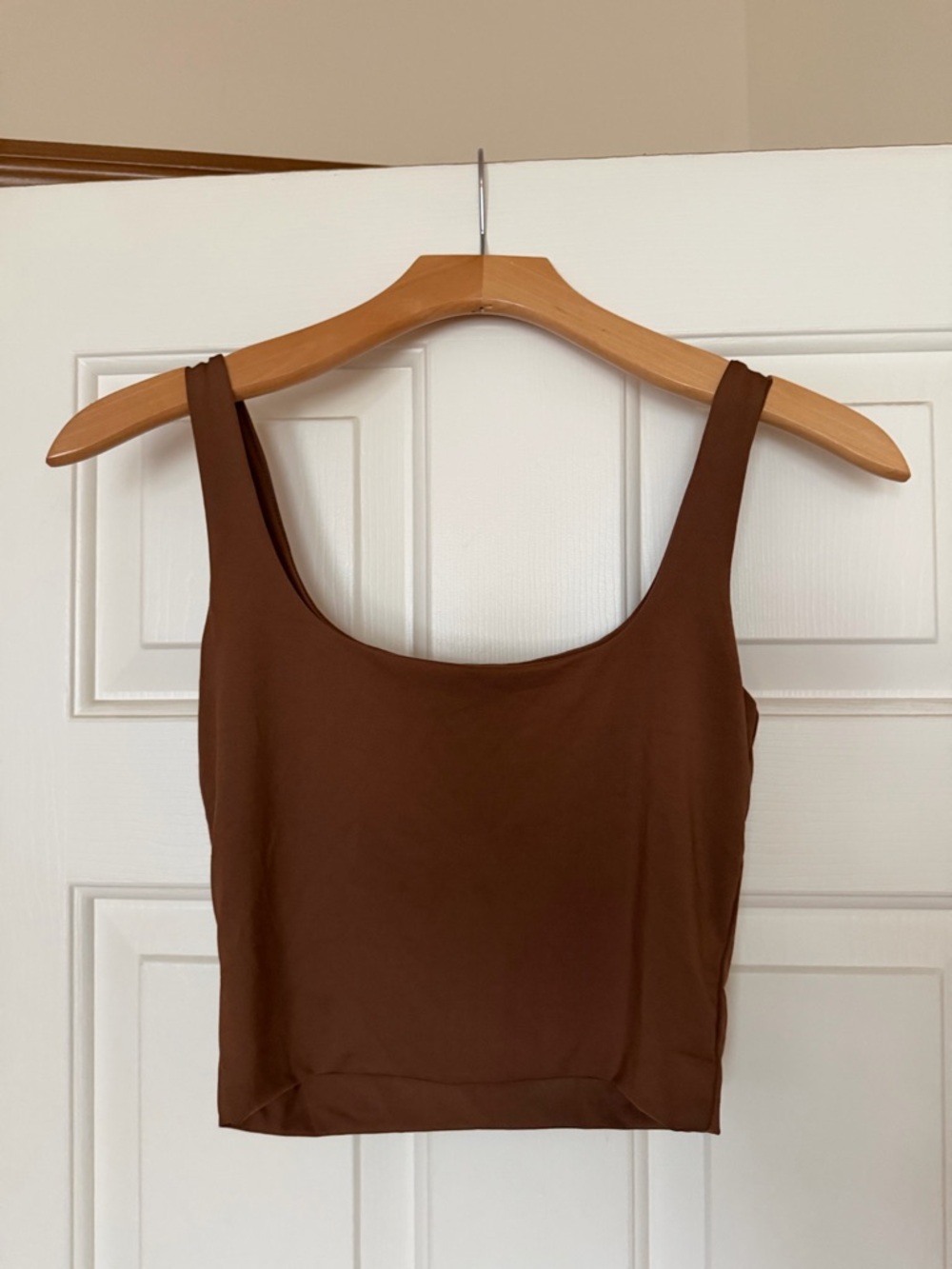 SHEIN Chocolate Brown Square Neck Crop Tank